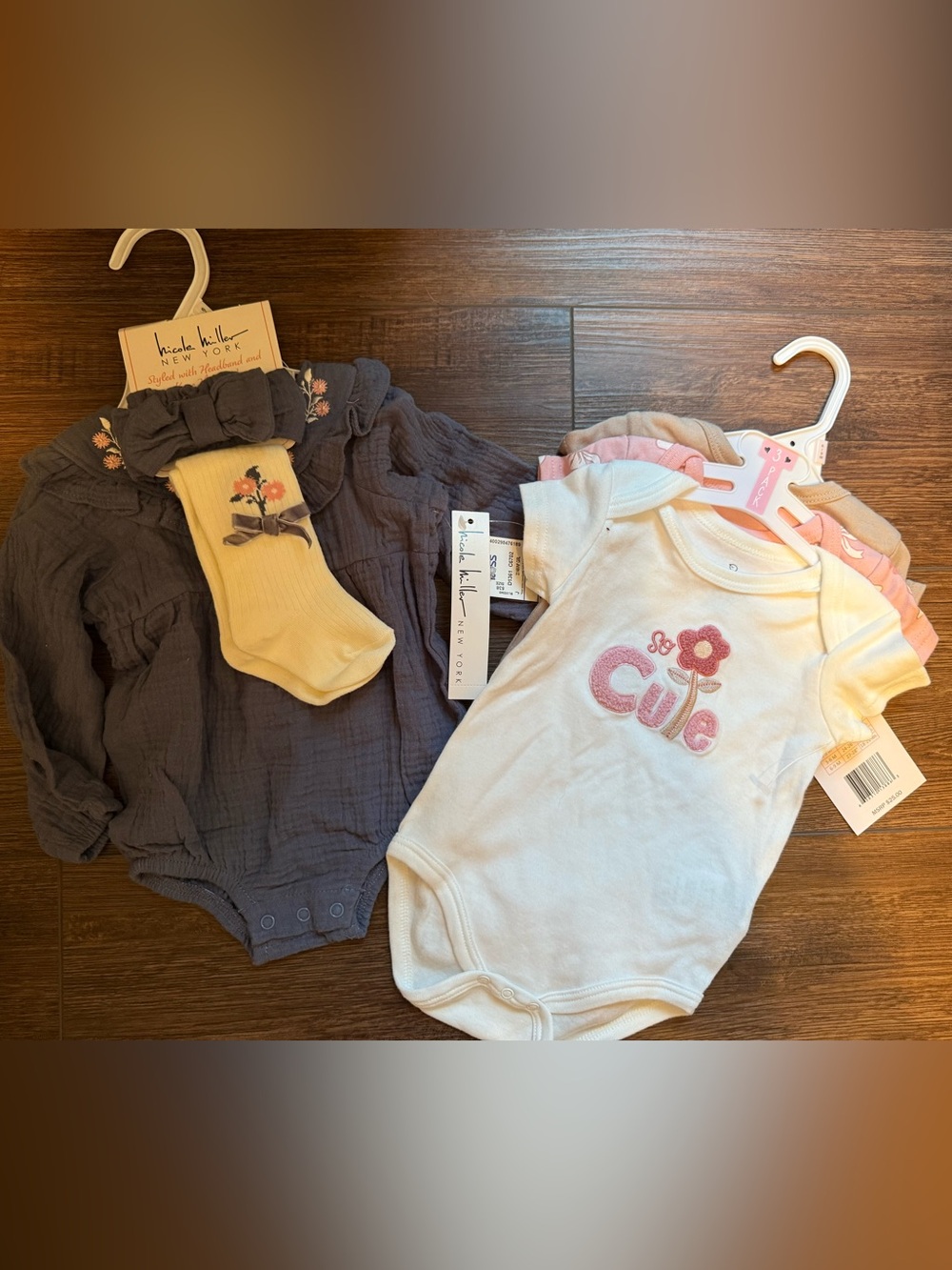 Baby Girl 6-9 Bundle: Nicole Miller Dress & Body Suits